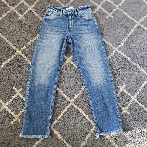 Kancan Alex High Rise Crop Straight Frayed Size 24 - Picture 3 of 8